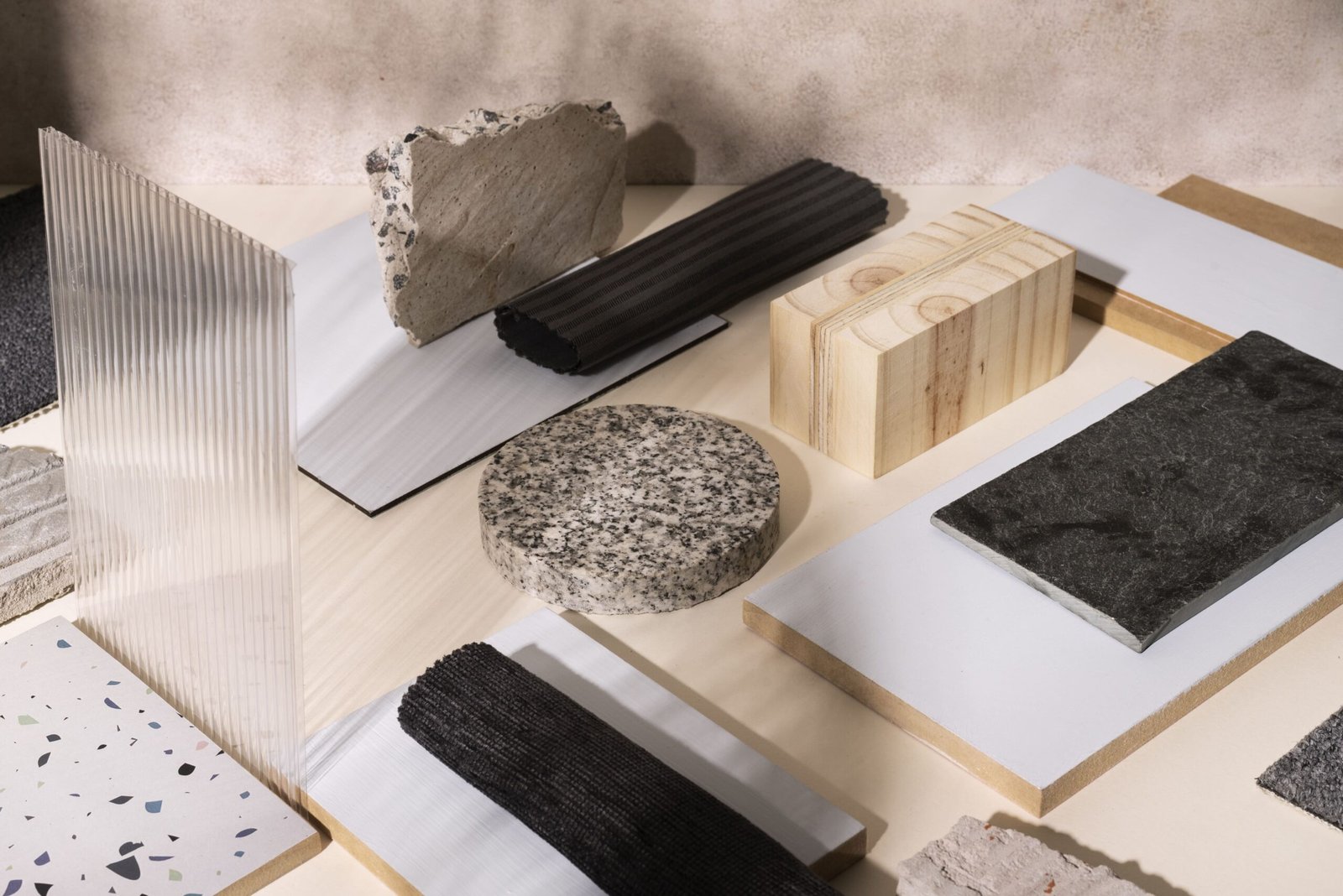 Vue de dessus sur des planches de Marbre